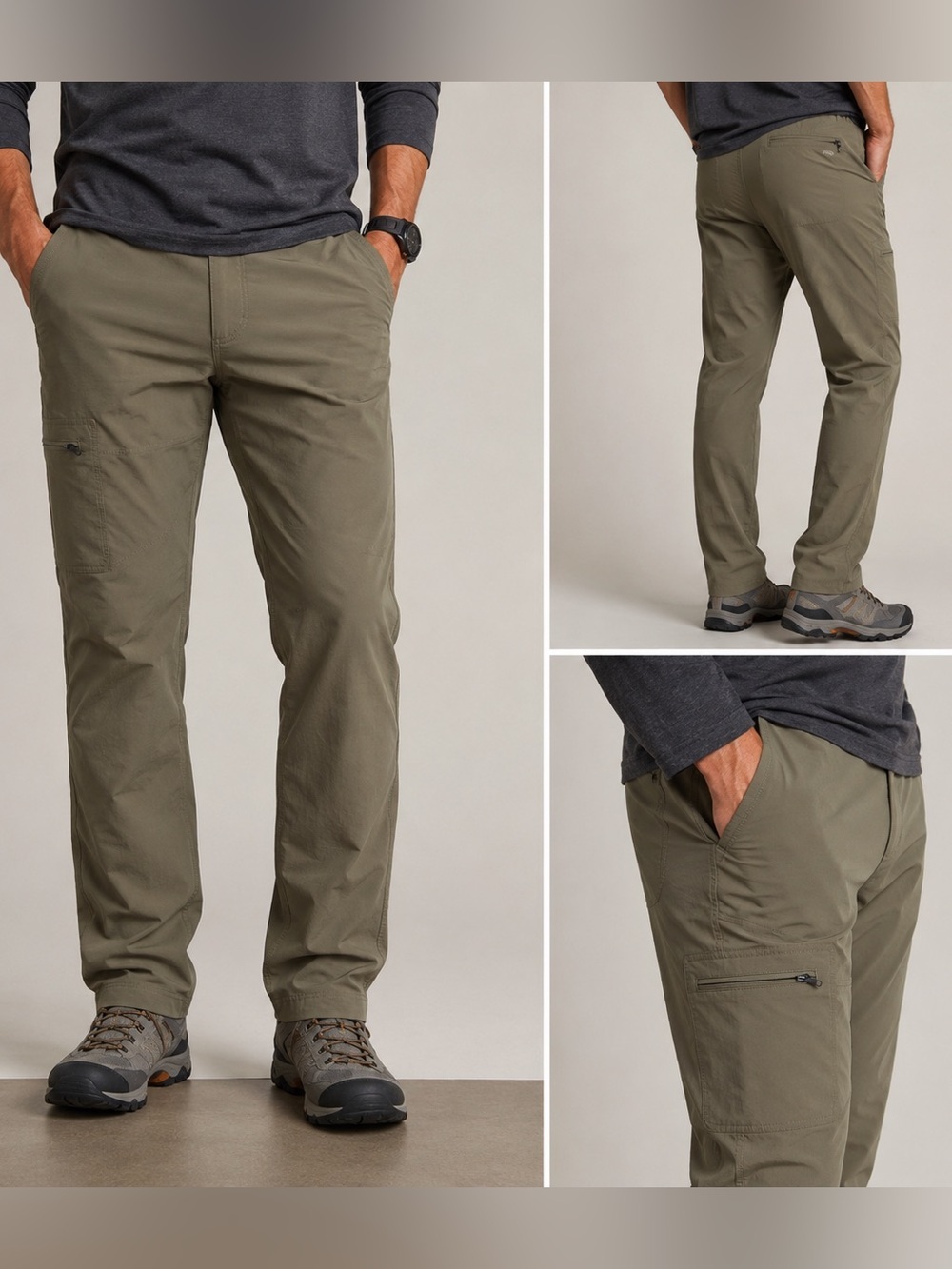 Tilley Men’s Hiking Cargo Pants 30x32 Olive Quick Dry Stretch Travel